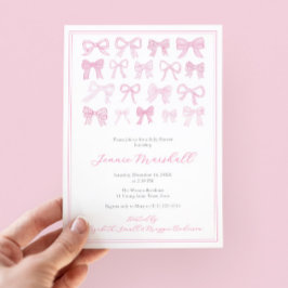 Invitación Chica de arcos rosados bonito Fiesta Baby Shower