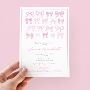 Invitación Chica de arcos rosados bonito Fiesta Baby Shower