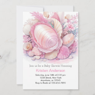 Invitación Chica de Aventura a la Marea Rosada Baby Shower