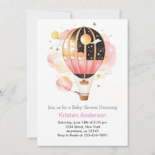 Invitación Chica de aventuras celestes Boho Sky Baby Shower