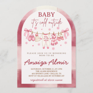 Invitación Chica de Baby It's Cold Outside Rosa Fiesta de Beb
