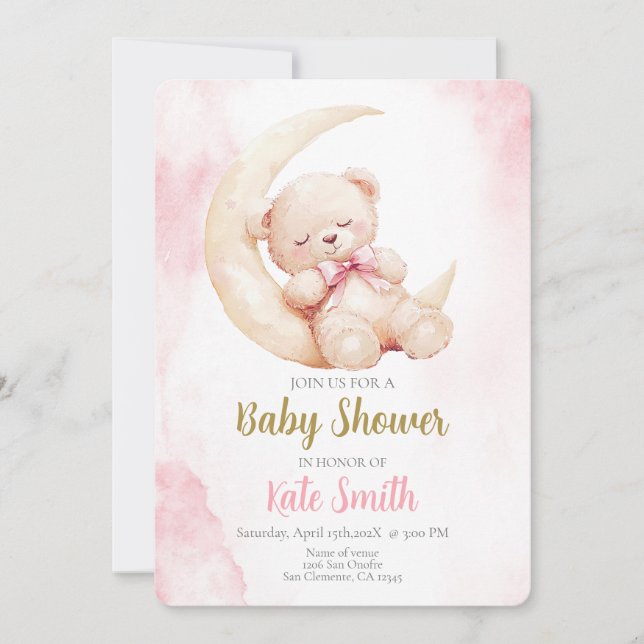 Invitación Chica de Baby Shower (Anverso)