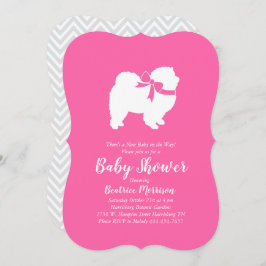 Invitación Chica de Baby Shower Chow Chow