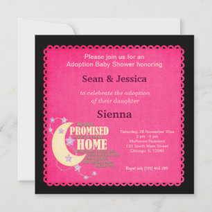 Invitación Chica de Baby Shower de adopción