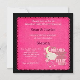Invitación Chica de Baby Shower de adopción