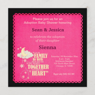 Invitación Chica de Baby Shower de adopción