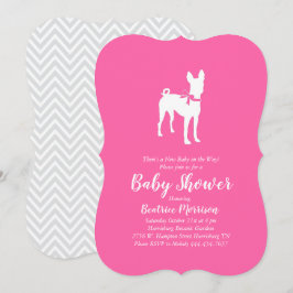 Invitación Chica de Baby Shower de Basenji Dog Pink