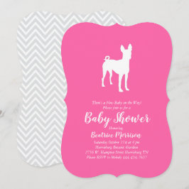 Invitación Chica de Baby Shower de Basenji Dog Pink