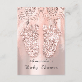Invitación Chica de Baby Shower de de real Rosa Purpurina
