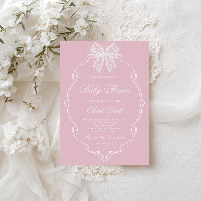Invitación Chica de Baby Shower de Encaje (Subido por el creador)
