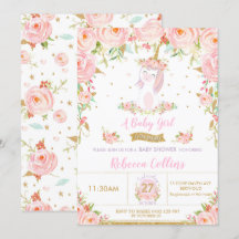Chica de Baby Shower de Floral Rosa Whimsical Unic