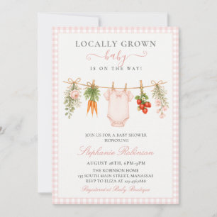 Invitación Chica de Baby Shower de Granjero Cultivado Localme