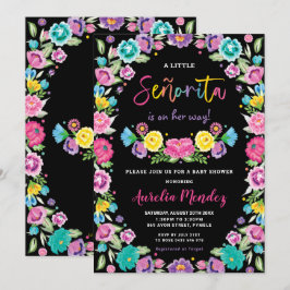 Invitación Chica de Baby Shower de la floral floral española 