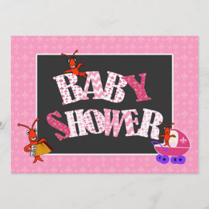 Invitación Chica de Baby Shower de los cangrejos de la flor