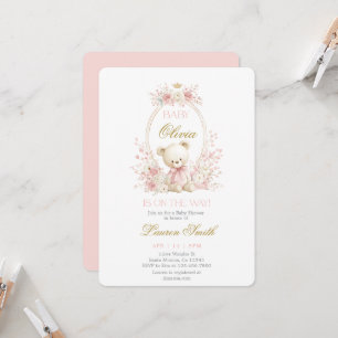 Invitación Chica de Baby Shower de Osito
