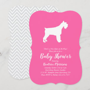 Invitación Chica de Baby Shower de Schnauzer Dog en miniatura
