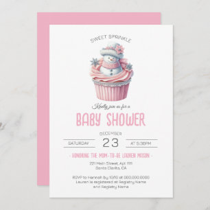 Invitación Chica de Baby Shower de Torta Rosa Dulce