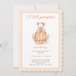 Invitación Chica de Baby Shower de una pequeña calabaza