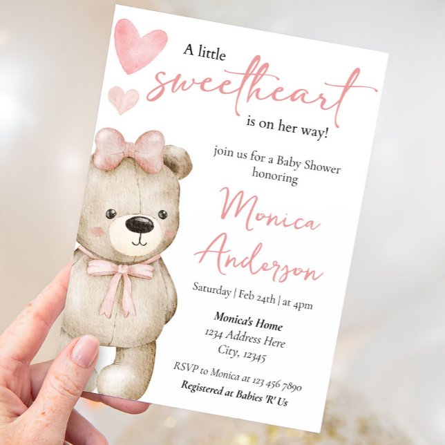 Invitación Chica de Baby Shower el día de San Valentín (Subido por el creador)