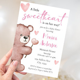 Invitación Chica de Baby Shower el día de San Valentín