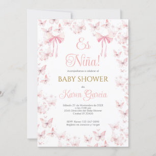 Invitación Chica de Baby Shower en español