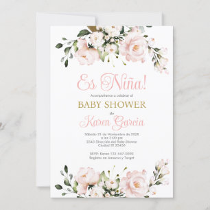 Invitación Chica de Baby Shower en español