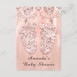Invitación Chica de Baby Shower Feet Royal Rosa Rubor
