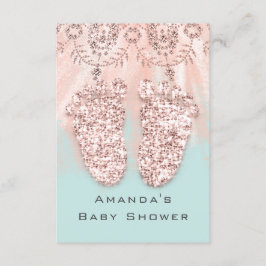 Invitación Chica de Baby Shower pies plateados niño Rosa Purp