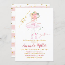 Invitación Chica de ballet dulce Ilustracion Baby Shower