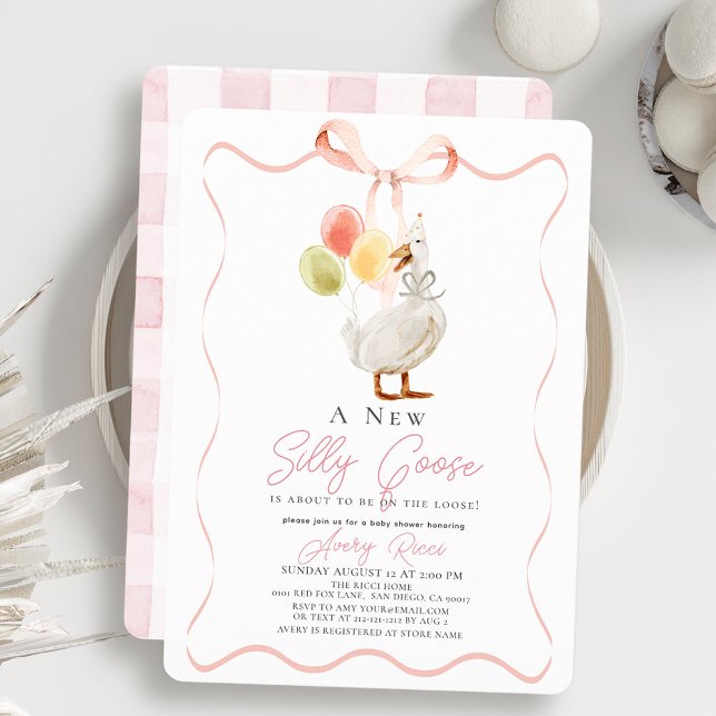 Invitación Chica de banda rosada de cinta de  Silly Goose Bab (Subido por el creador)