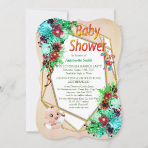 Invitación Chica de bebé alegre