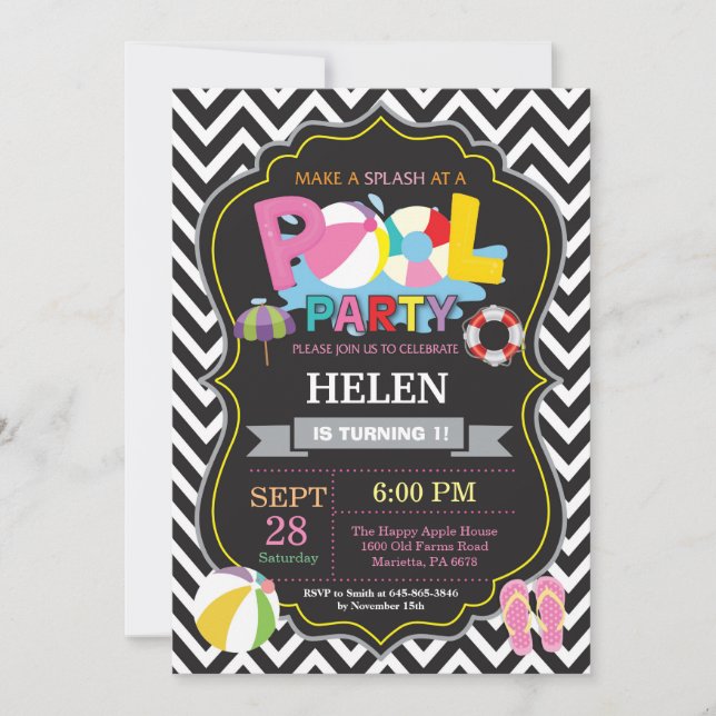 Invitación Chica de bienvenida de división negra (Anverso)