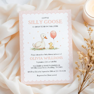 Invitación Chica de burro rosado y groose Baby Shower