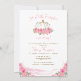 Invitación Chica de caída de calabaza rosa pequeño Baby Showe