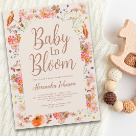 Invitación Chica de caída de flores silvestres Baby Shower