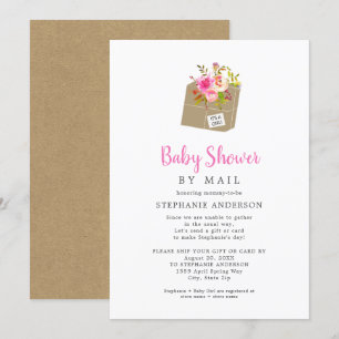 Invitación Chica de caja de envío floral rosa Baby Shower por