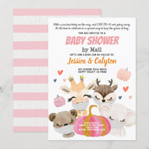 Invitación Chica De Calabaza Baby Shower Por Correo Animal De