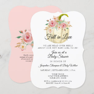 Invitación Chica de calabaza de color de agua floral ruso Bab