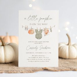 Invitación Chica de calabaza de otoño ropa de bebé Baby Showe