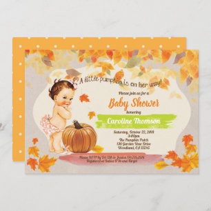 Invitación Chica de calabaza ducha rústica cosecha