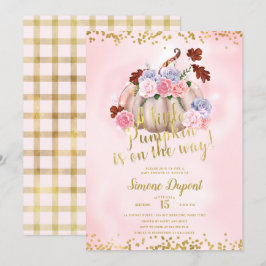 Invitación Chica de calabaza floral mágica Baby Shower