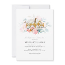 Chica de calabaza floral rosa pequeño Baby Shower