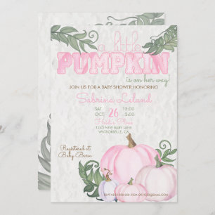Invitación Chica de calabaza pequeña Baby Shower rosa