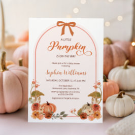 Invitación Chica de calabaza pequeño de otoño Baby Shower