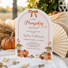 Invitación Chica de calabaza pequeño de otoño Baby Shower