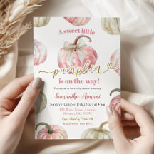 Chica de Calabaza Rosa Pastel Baby Shower