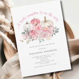 Invitación Chica de calabaza rosa pequeño Baby Shower