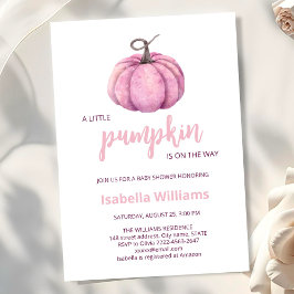 Invitación Chica de calabaza rosada Baby Shower
