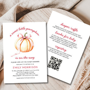 Invitación Chica de calabaza rosada suave Baby Shower