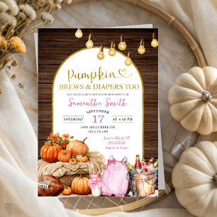 Invitación Chica de Calabaza Rústica Baby Shower